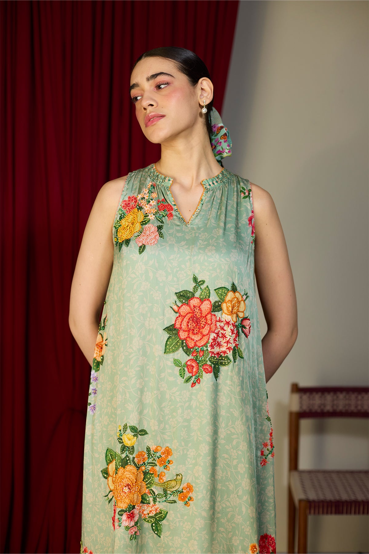 Verdant Green Floral Dress