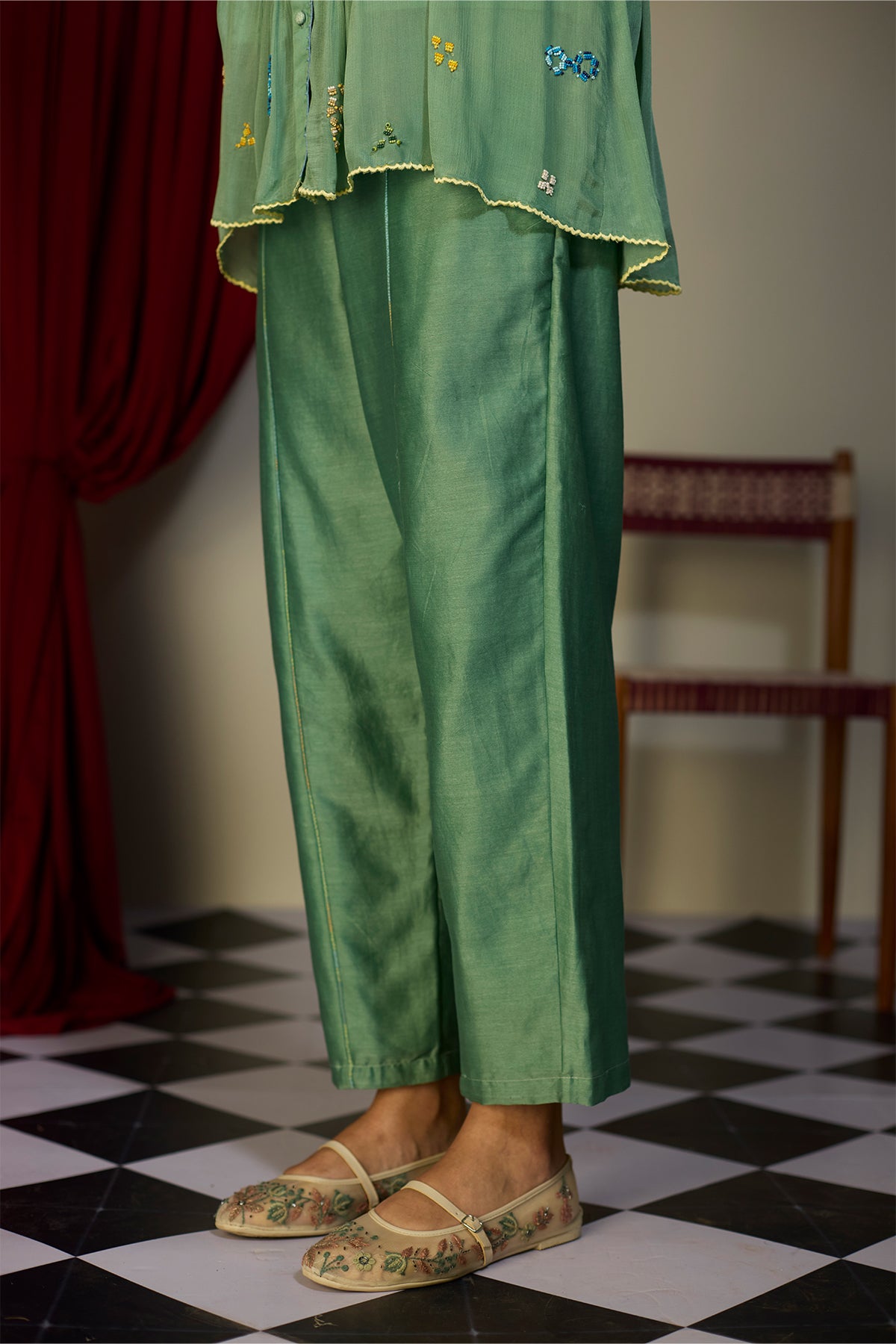 Verdant Green Straight Pant