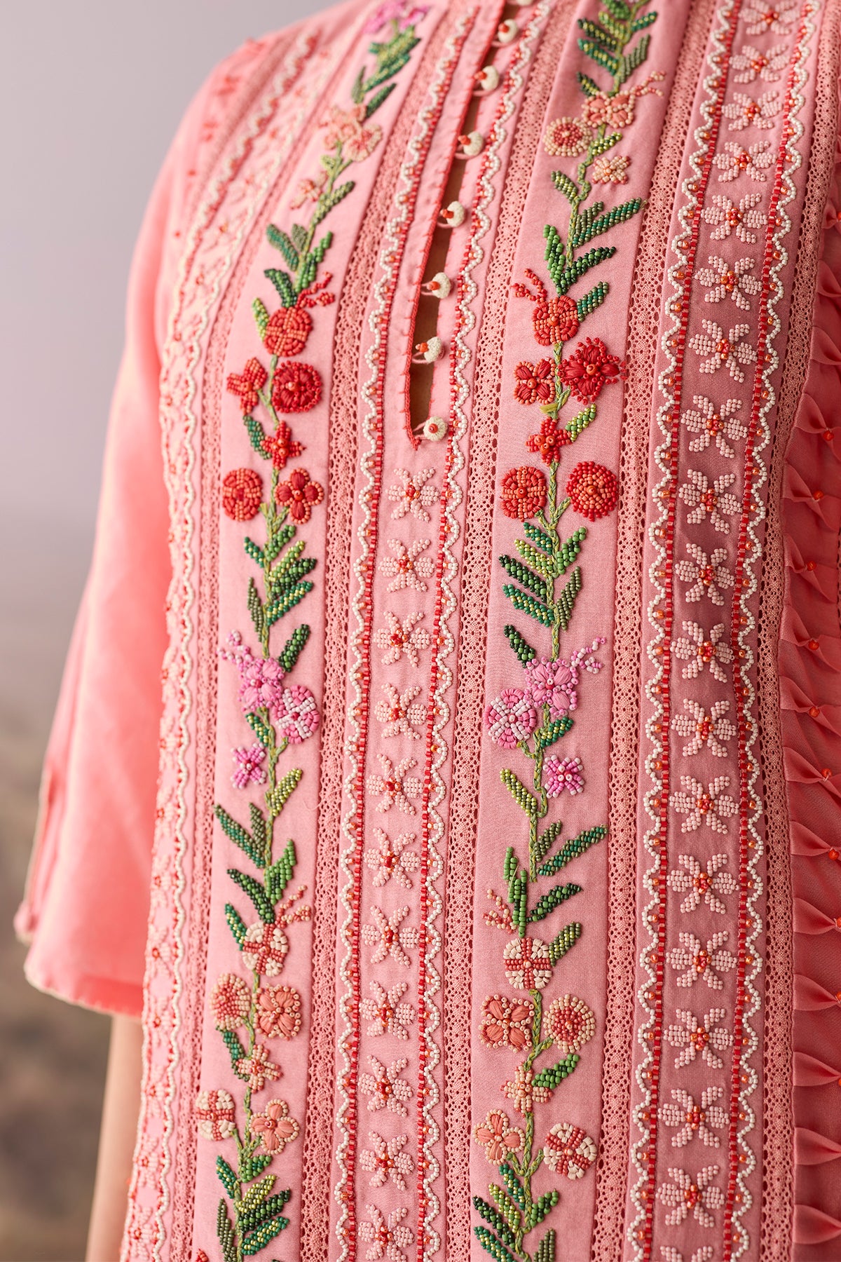 Rose Floral Panelled Kurta