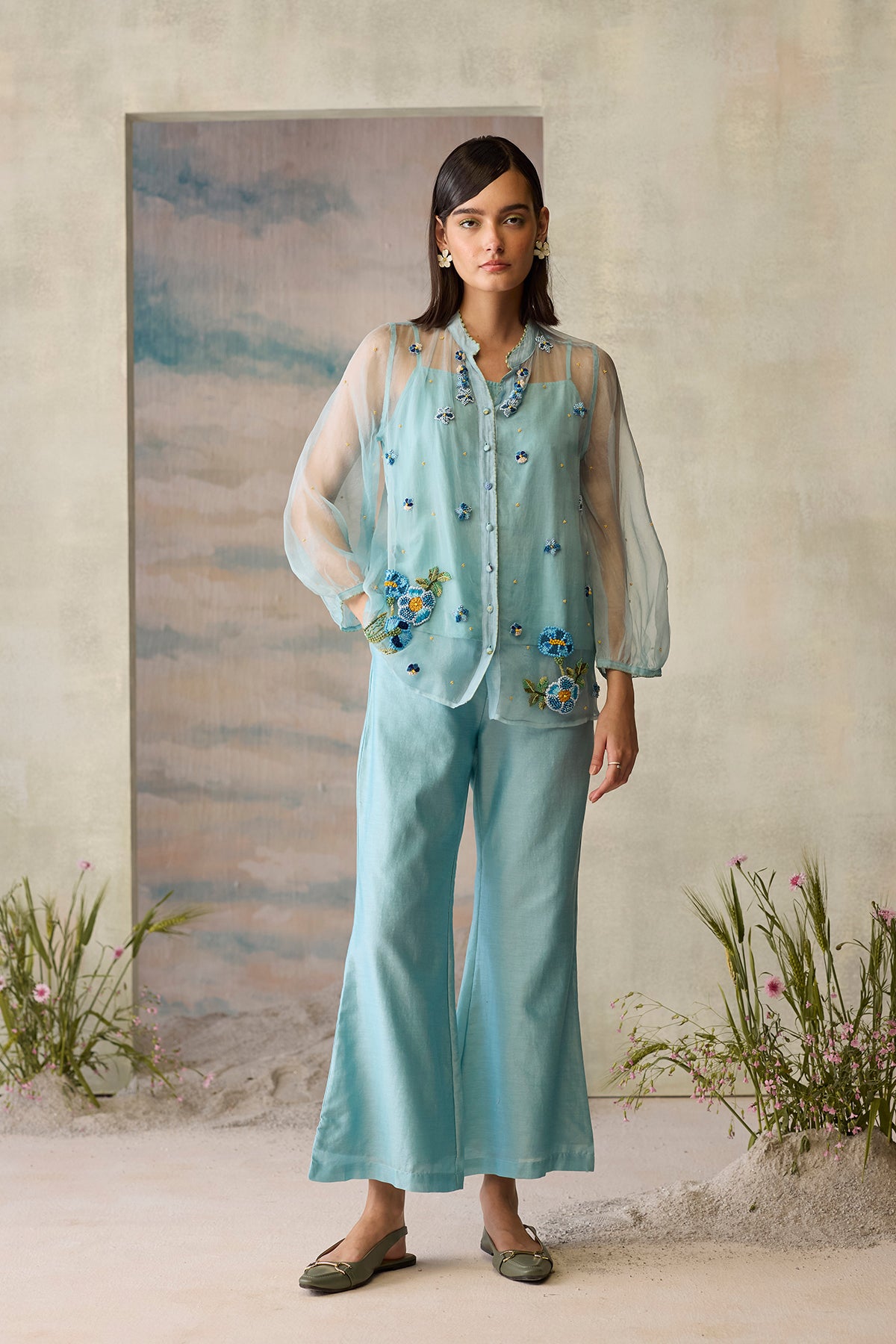 Azure Sheer Top