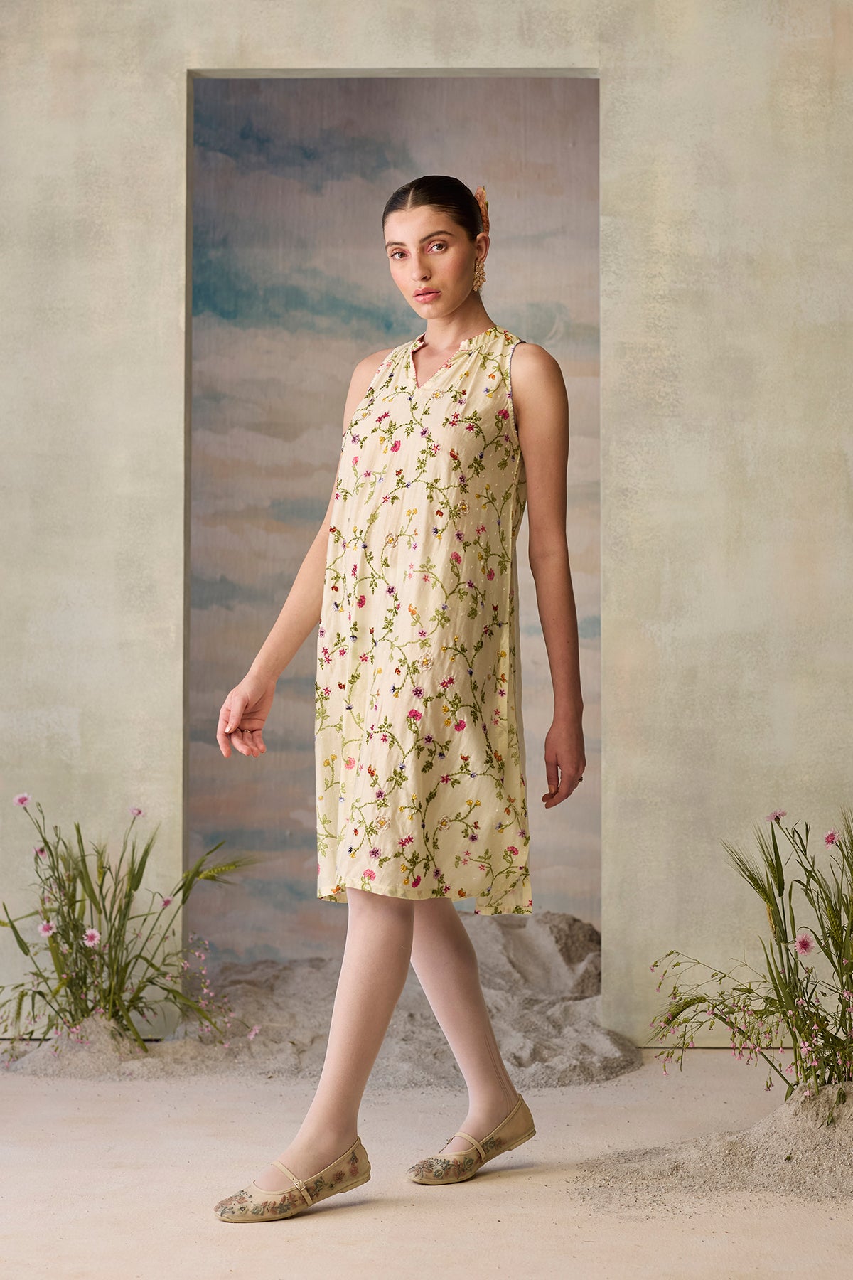 Moonlight Beaded Floral Dress
