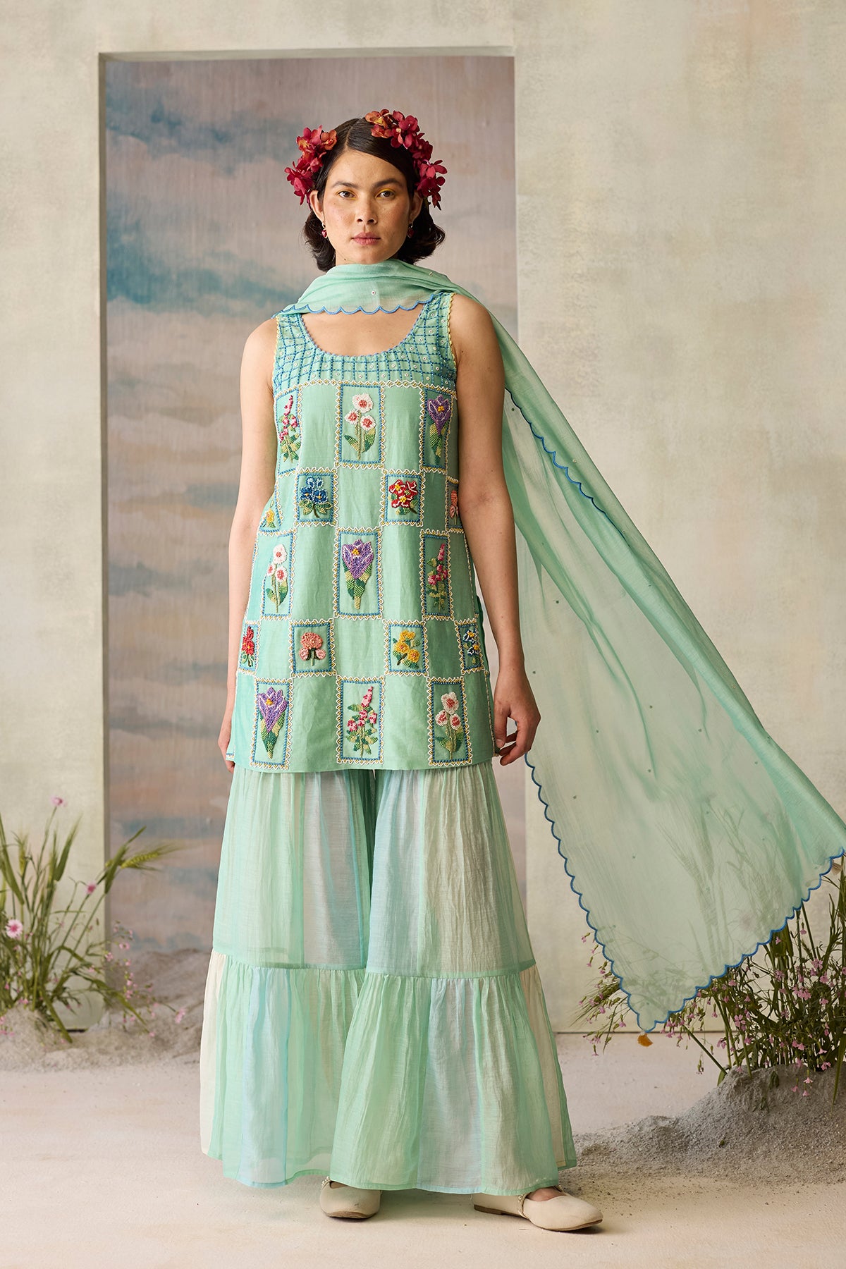 Seaglass Floral Kurta
