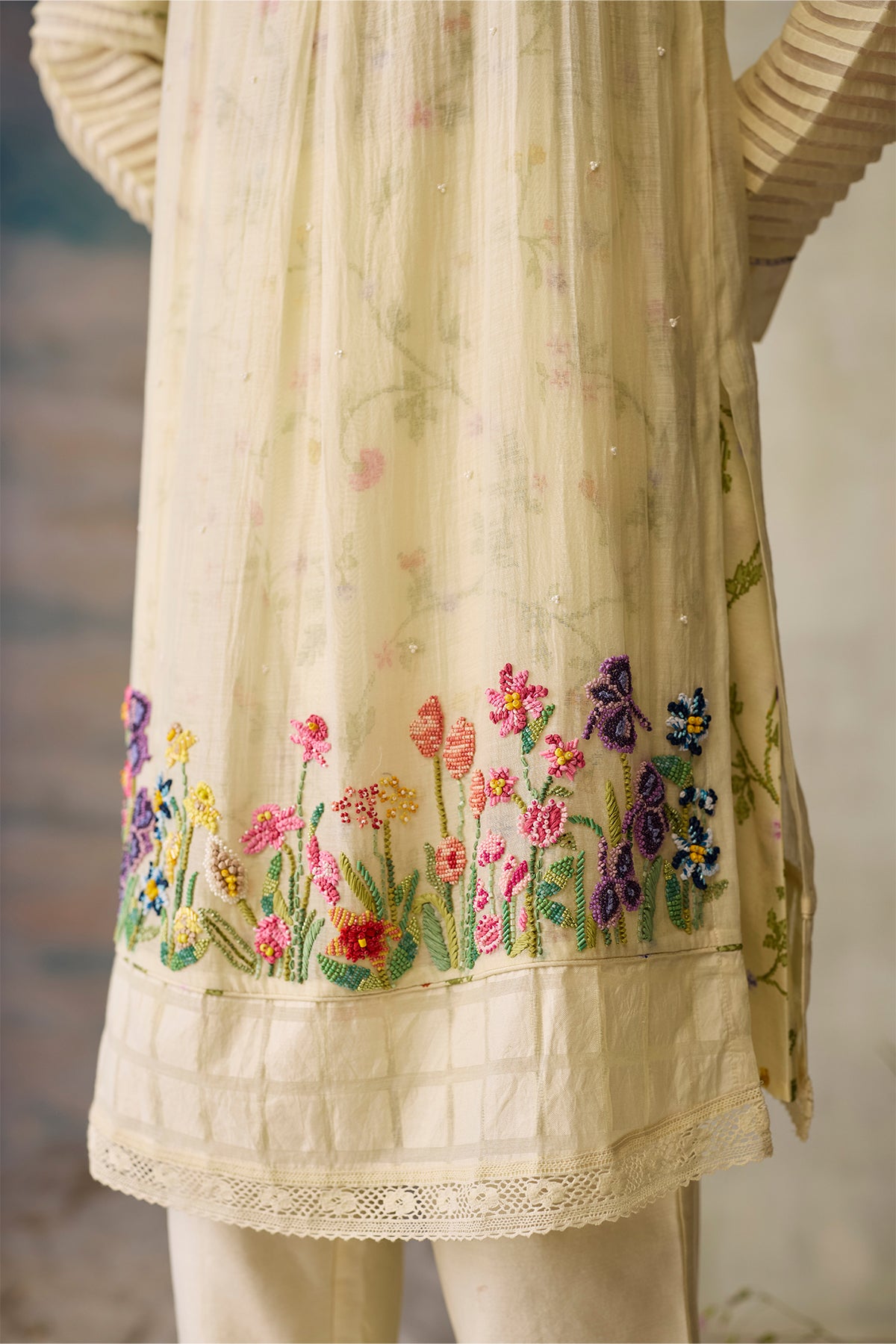 Moonlight Floral Beaded Kurta
