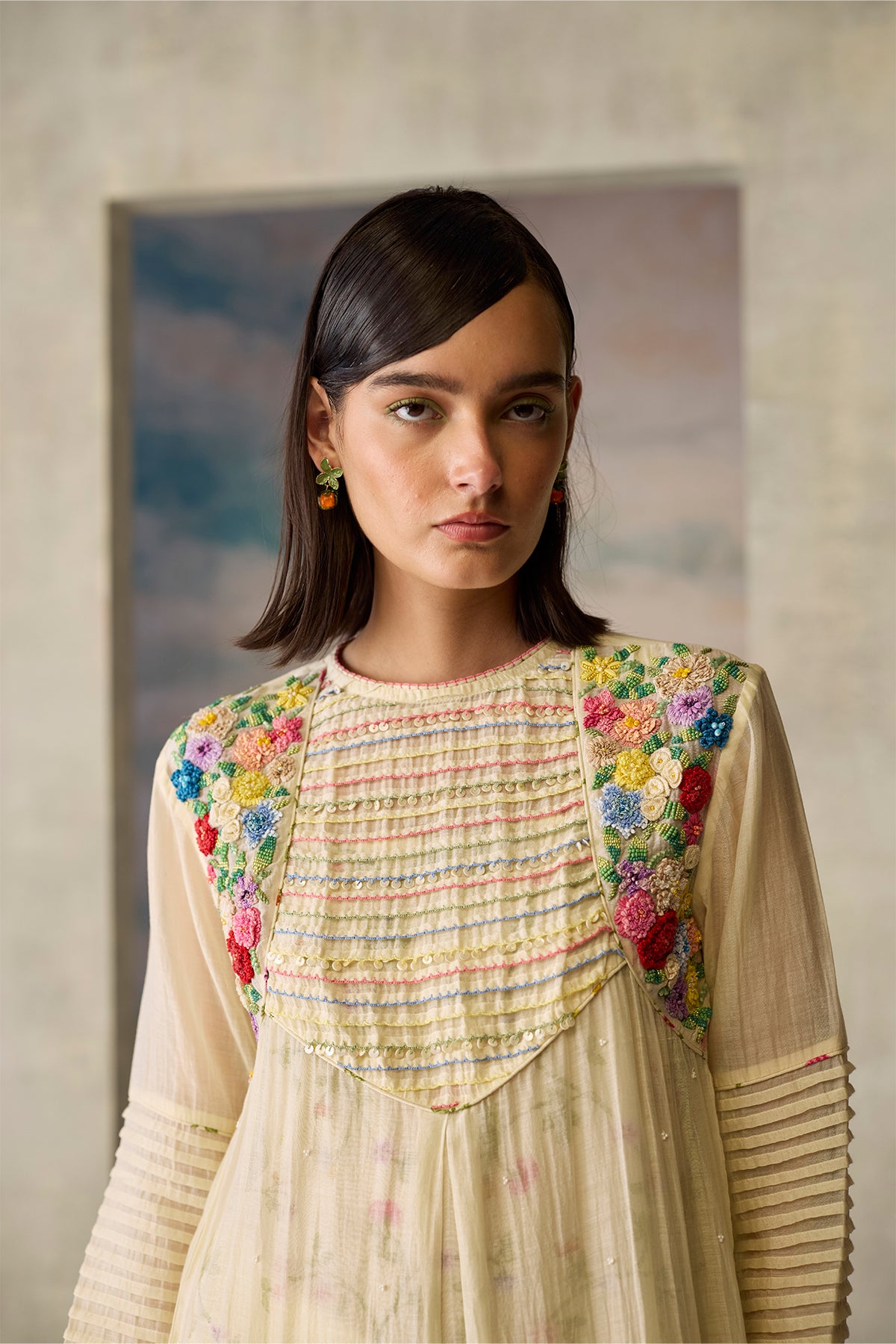 Moonlight Floral Beaded Kurta