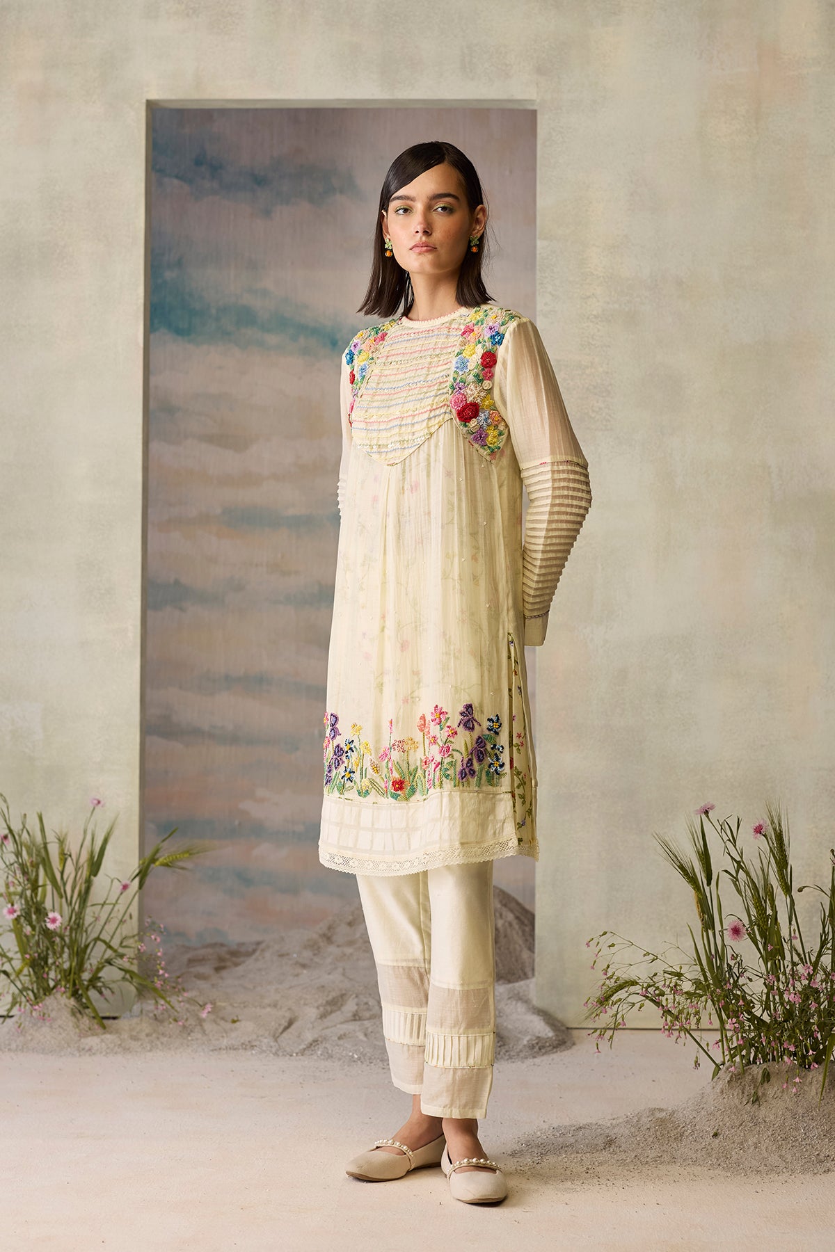 Moonlight Floral Beaded Kurta