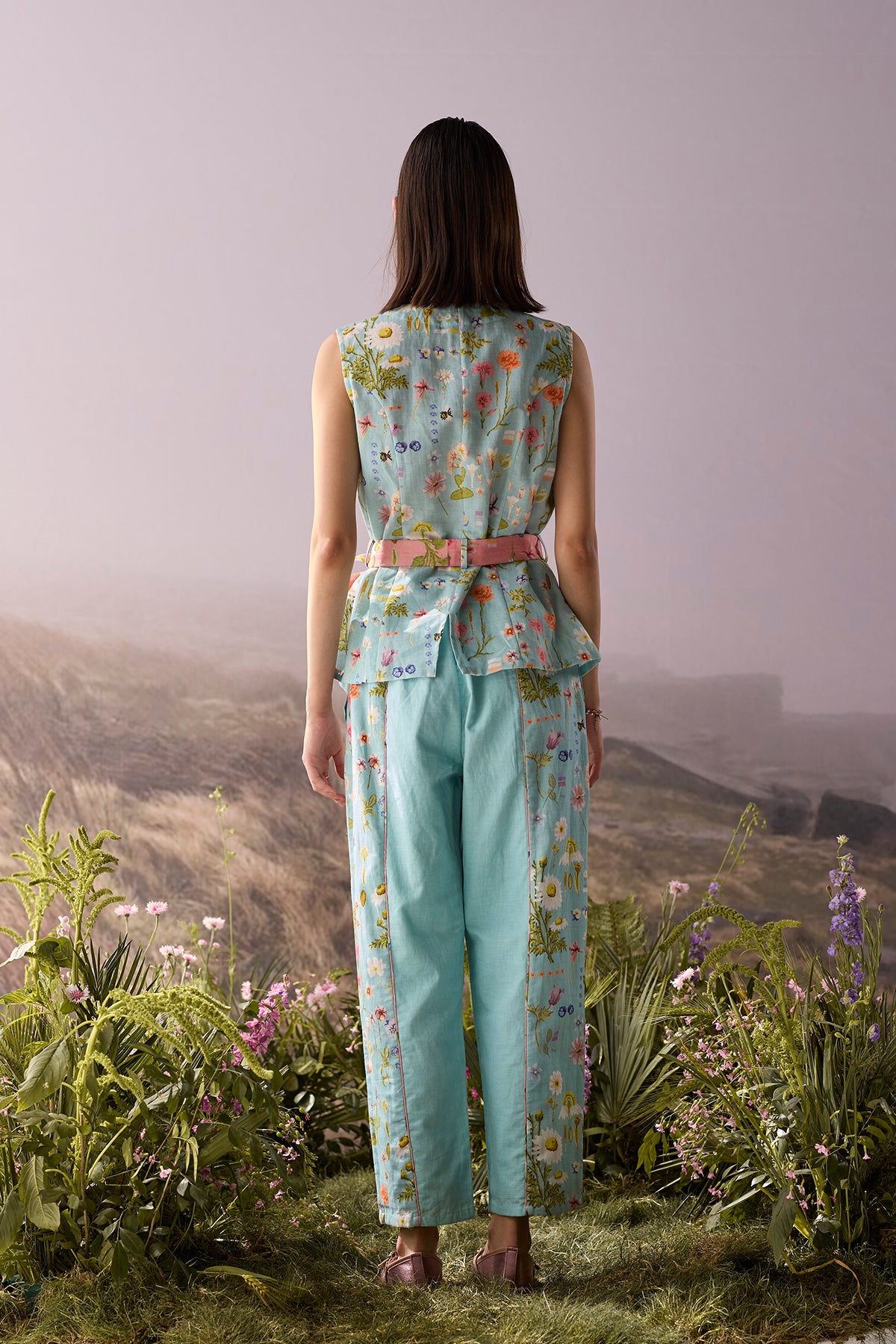 Azure Floral Waistcoat
