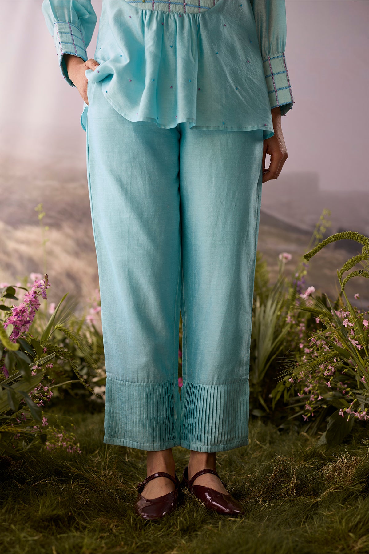 Azure Cuffed Pants