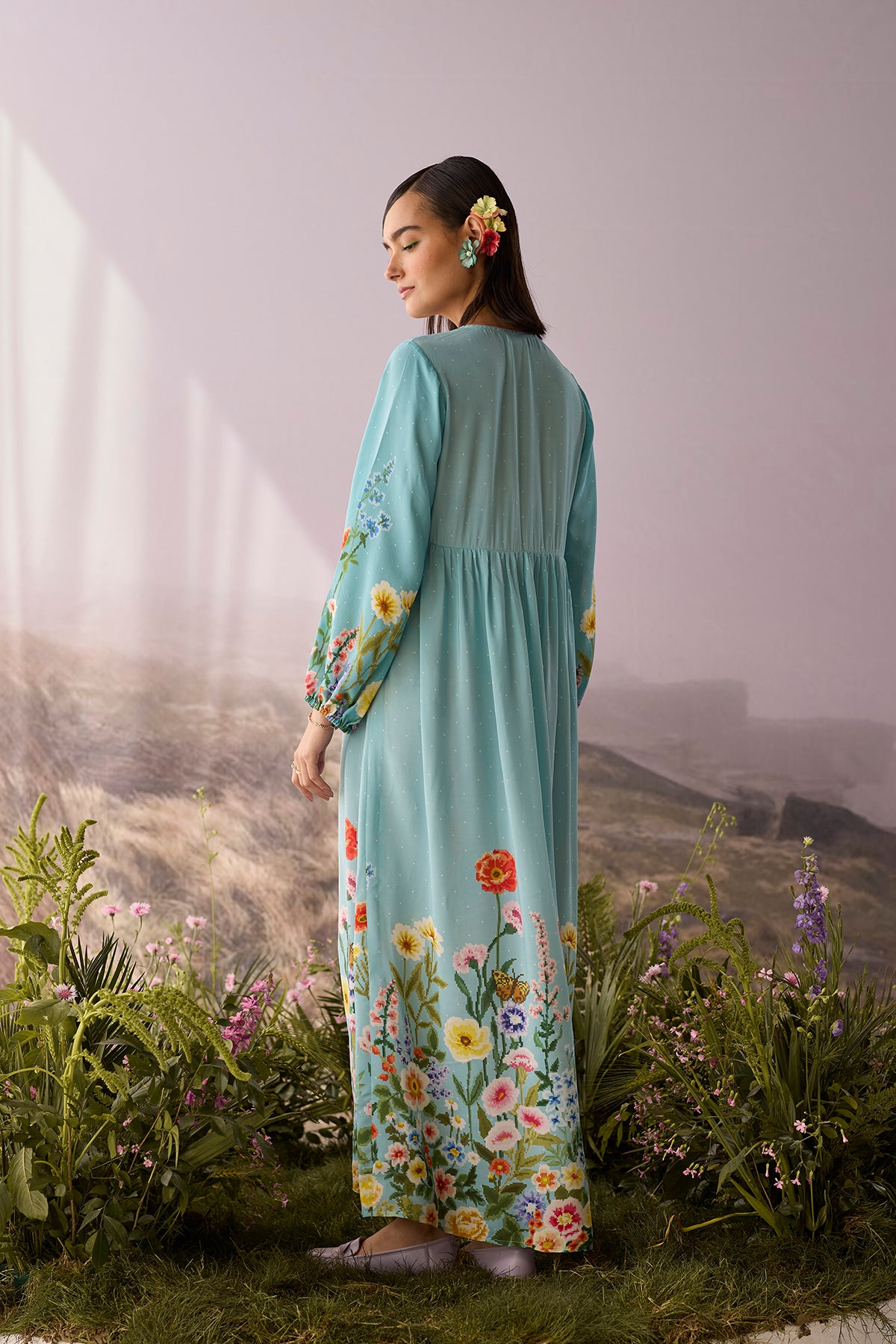 Azure Printed Dress