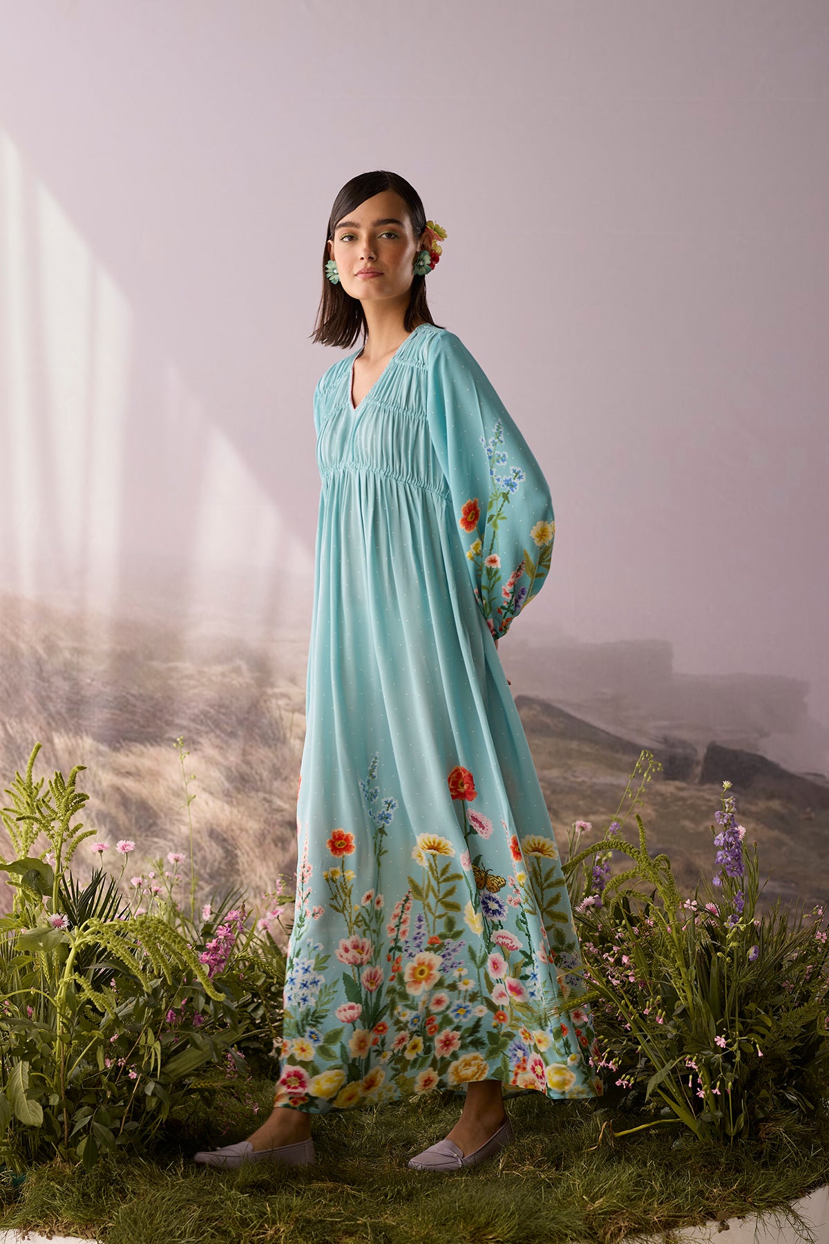 Azure Printed Dress