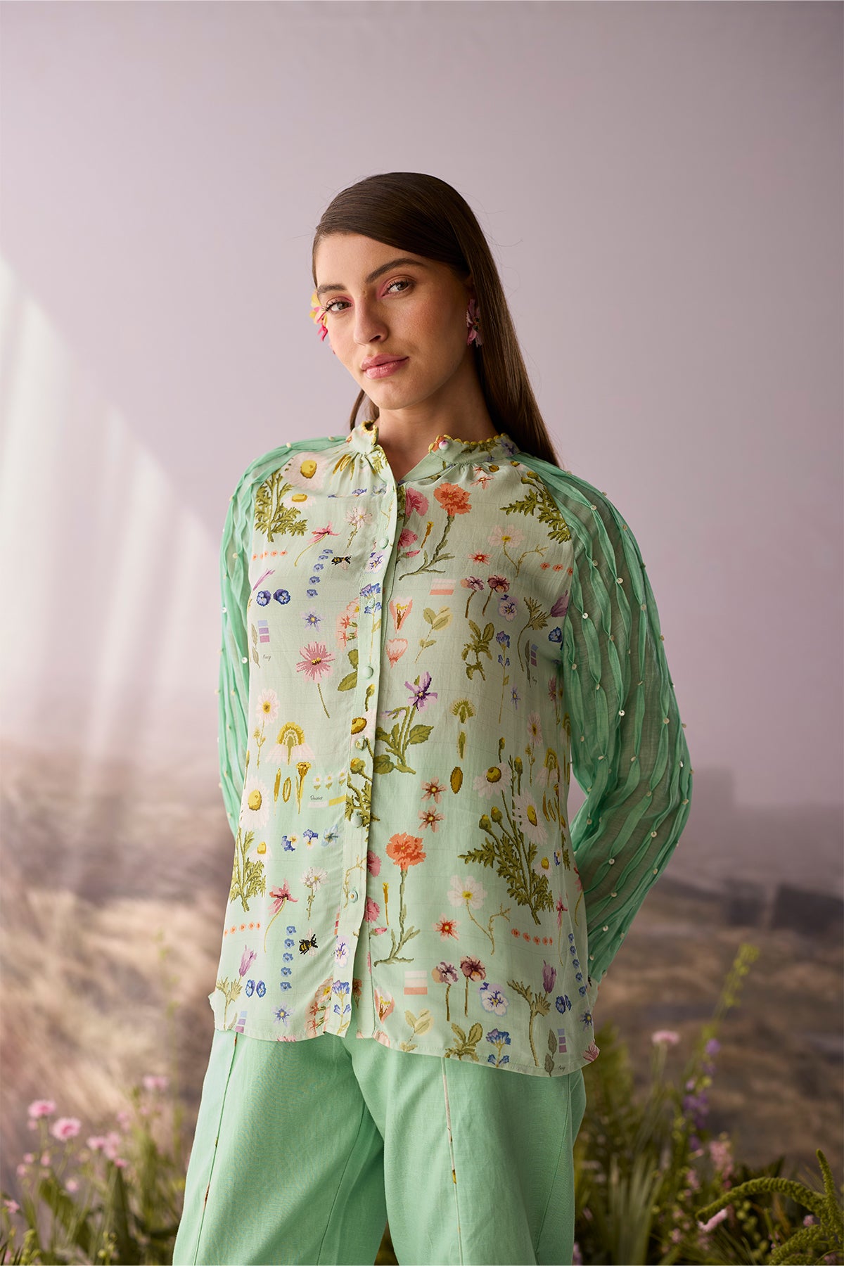 Seaglass Floral Shirt