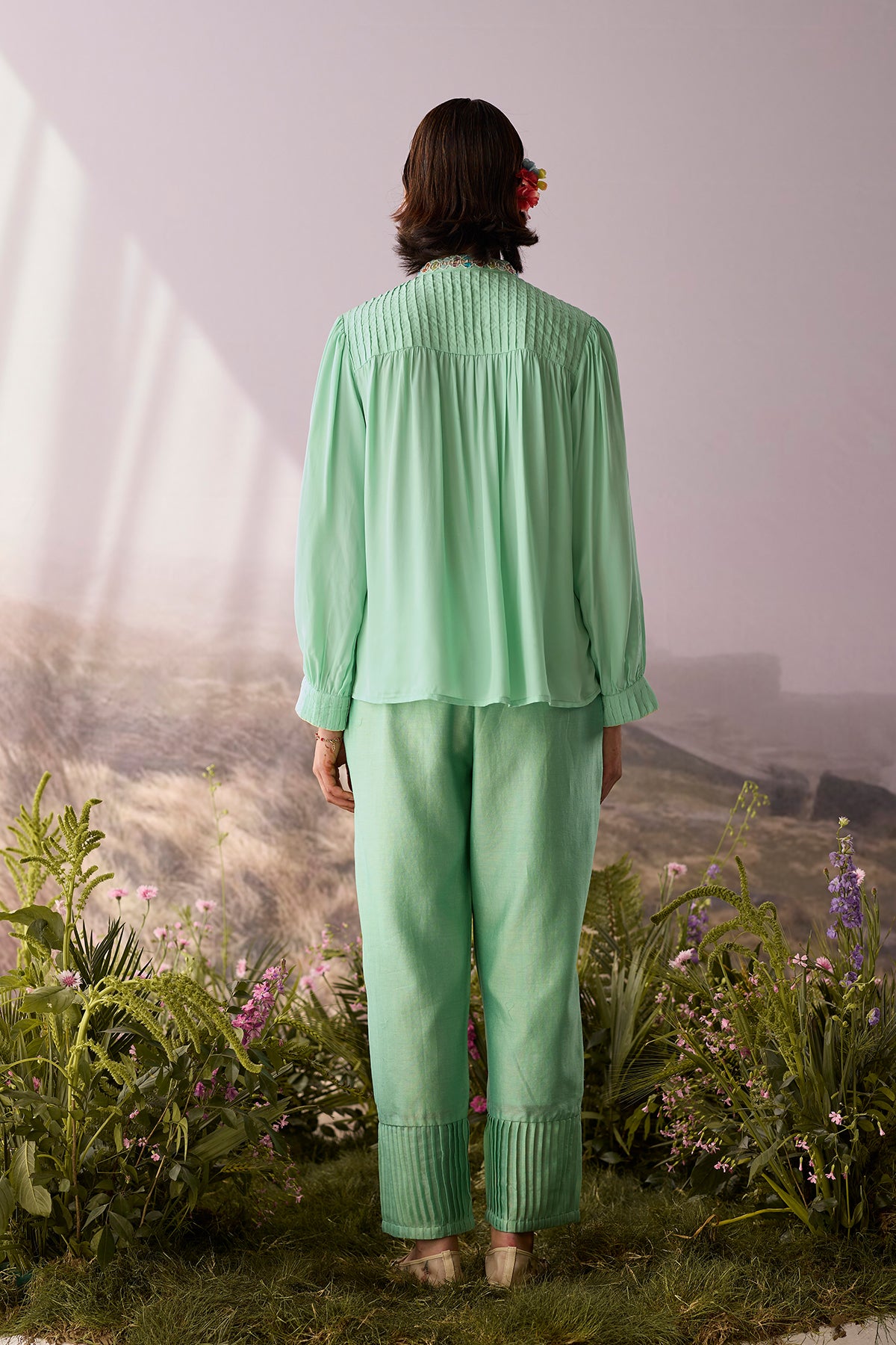 Seaglass Pintuck Top