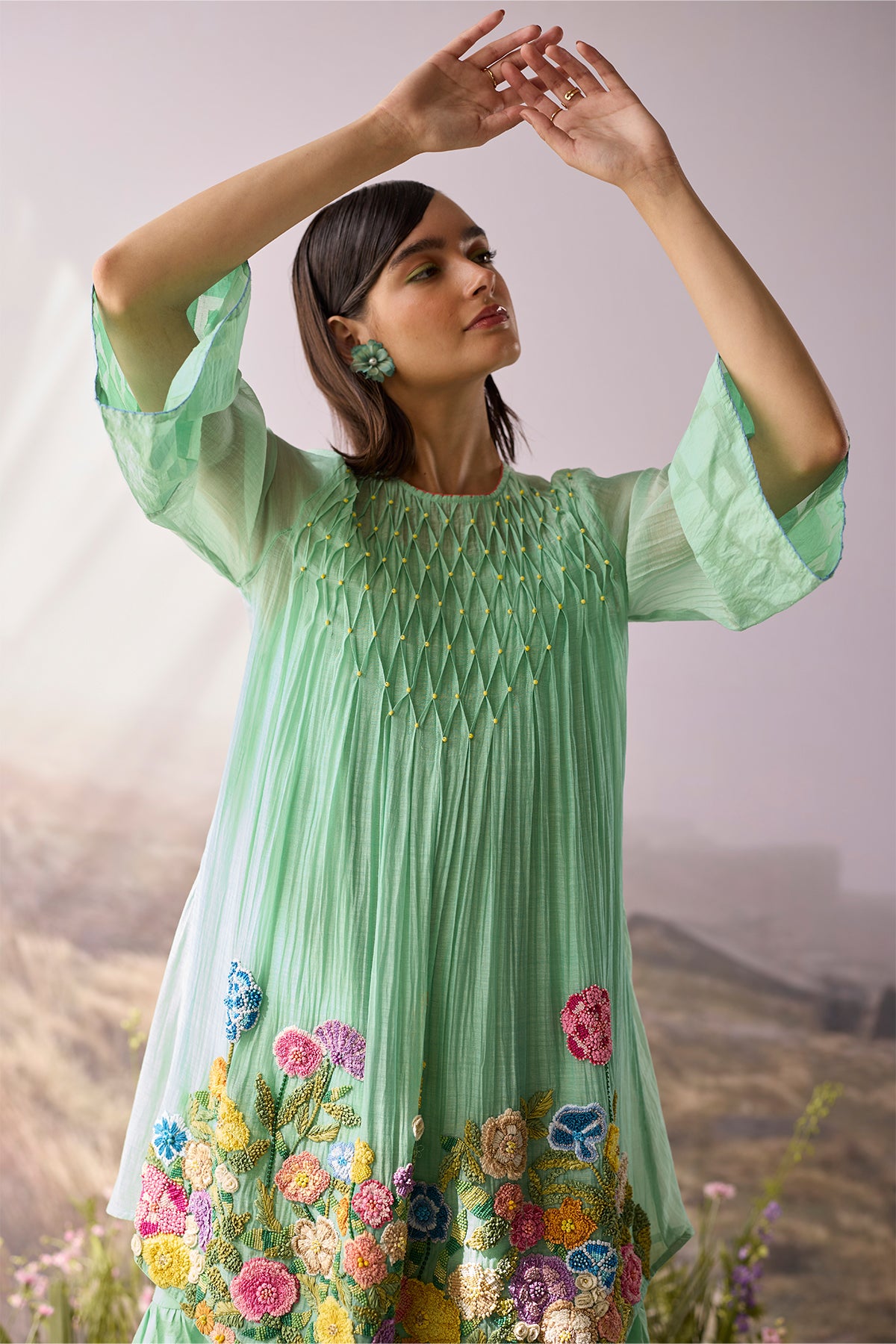 Seaglass Smocked Dress