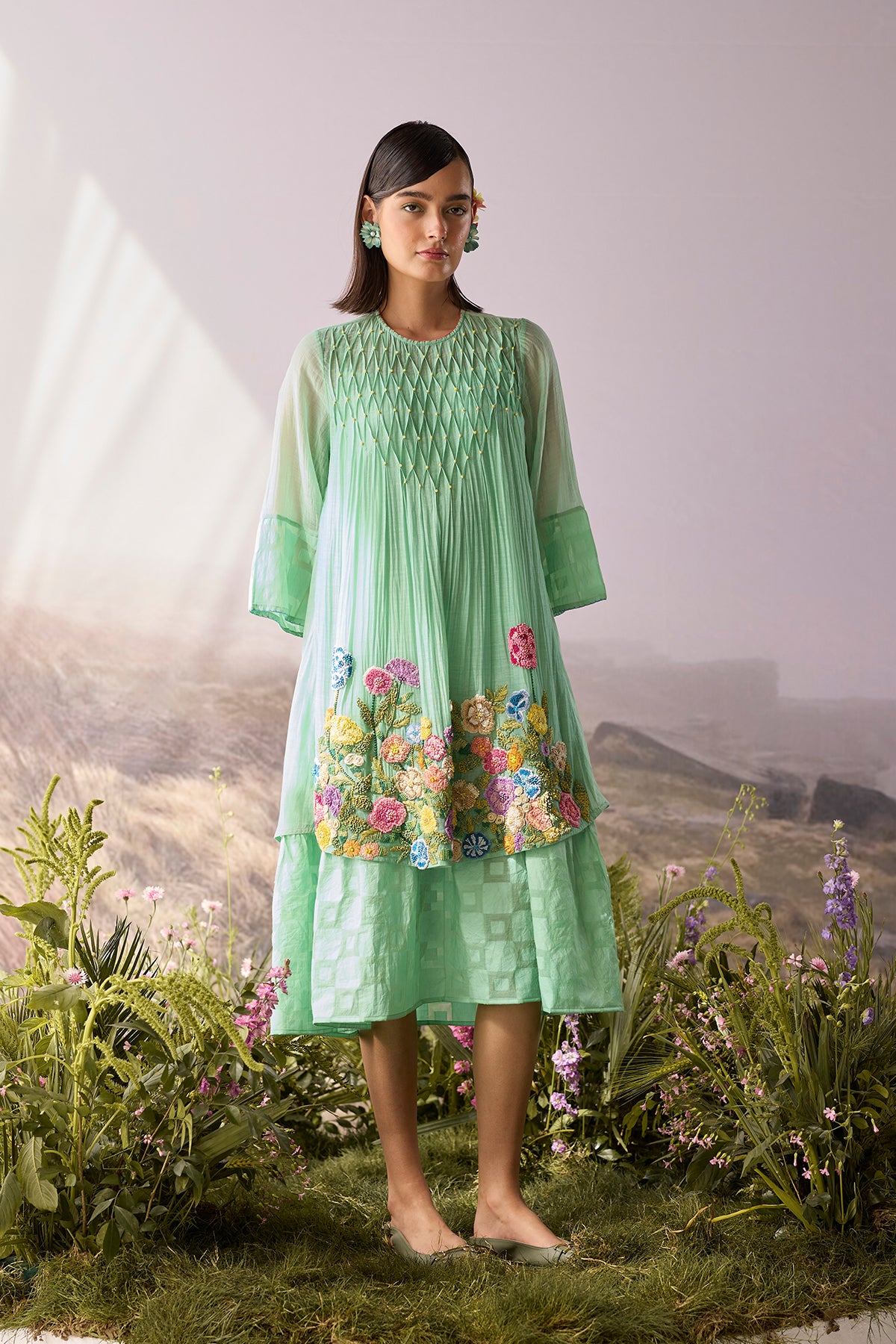 Seaglass Smocked Dress