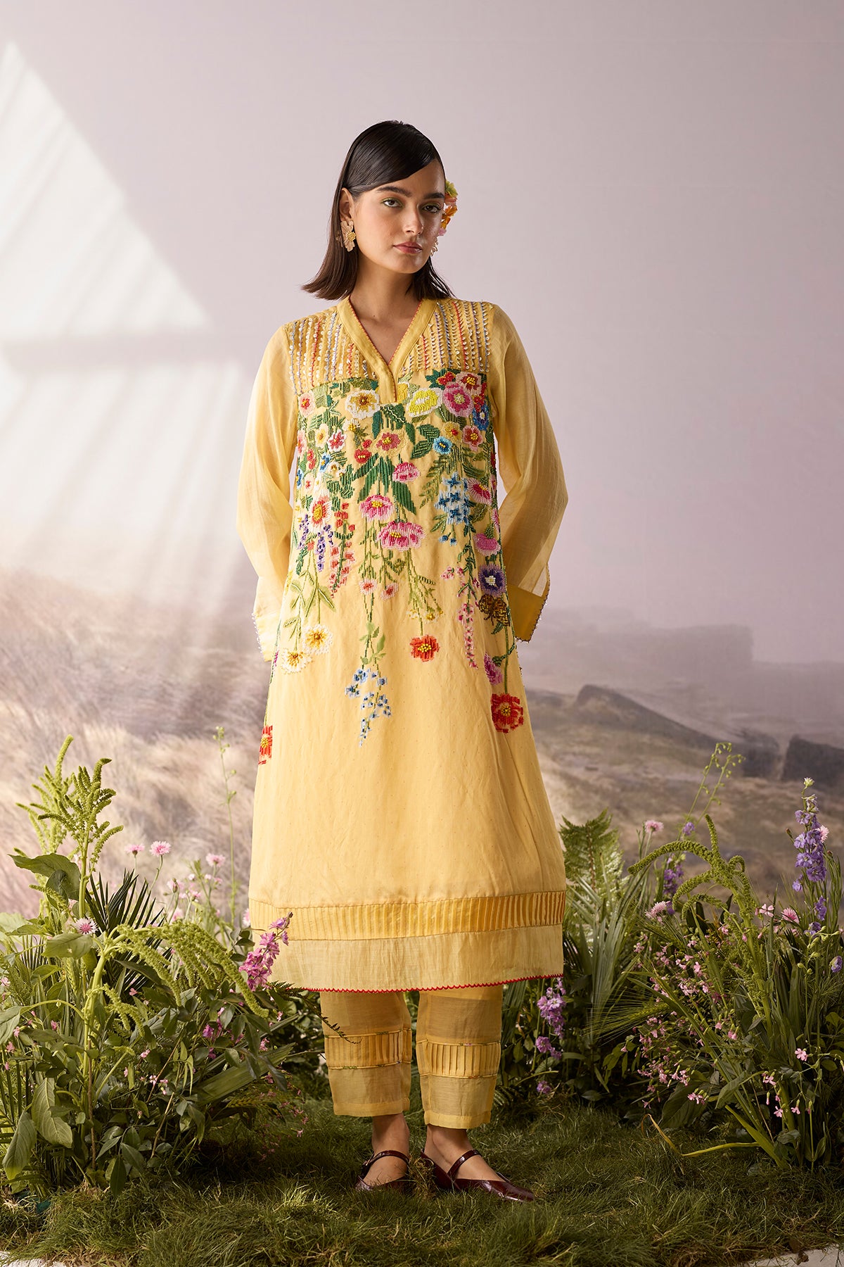 Sunpetal Floral Beaded Kurta