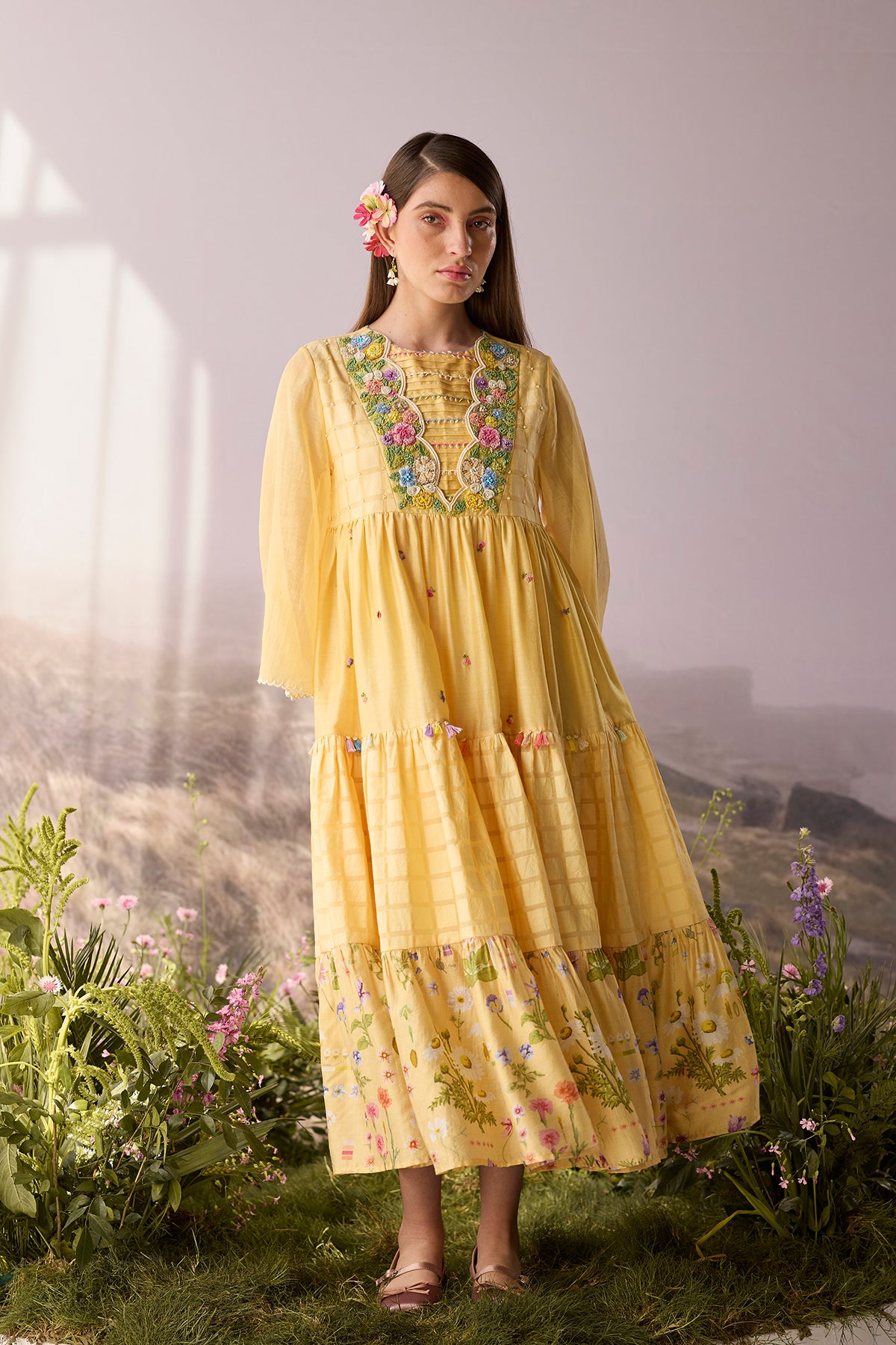 Sunpetal Floral Beaded Dress