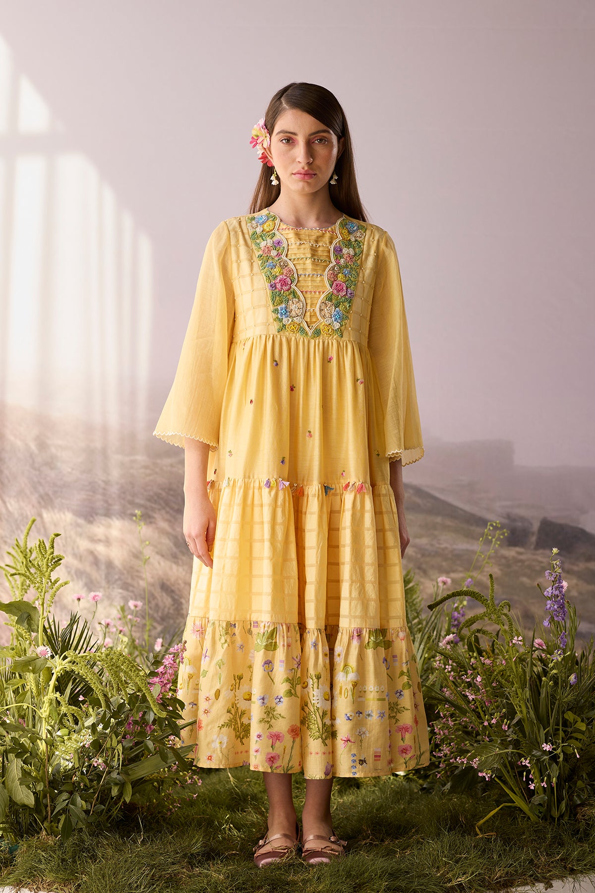 Sunpetal Floral Beaded Dress