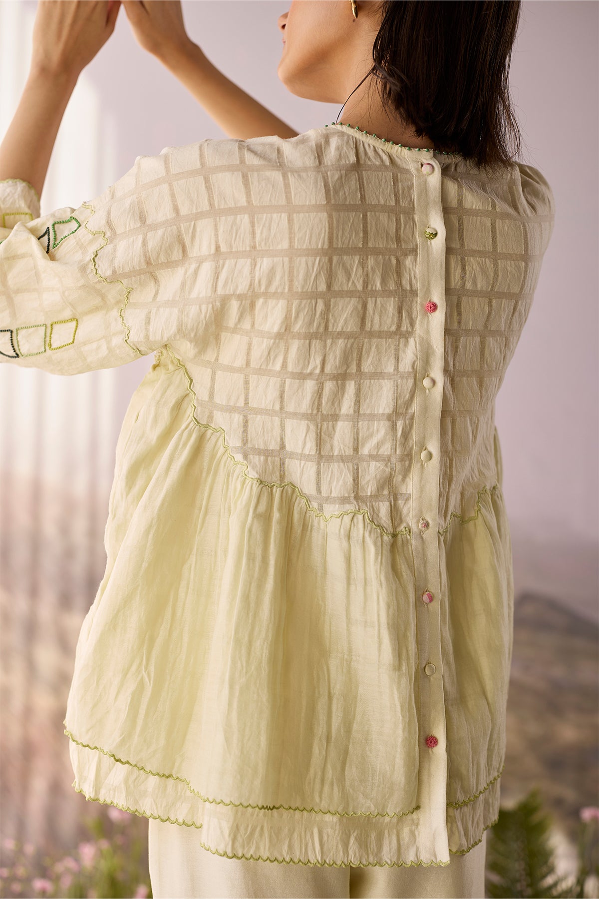 Moonlight Floral Gathered Top