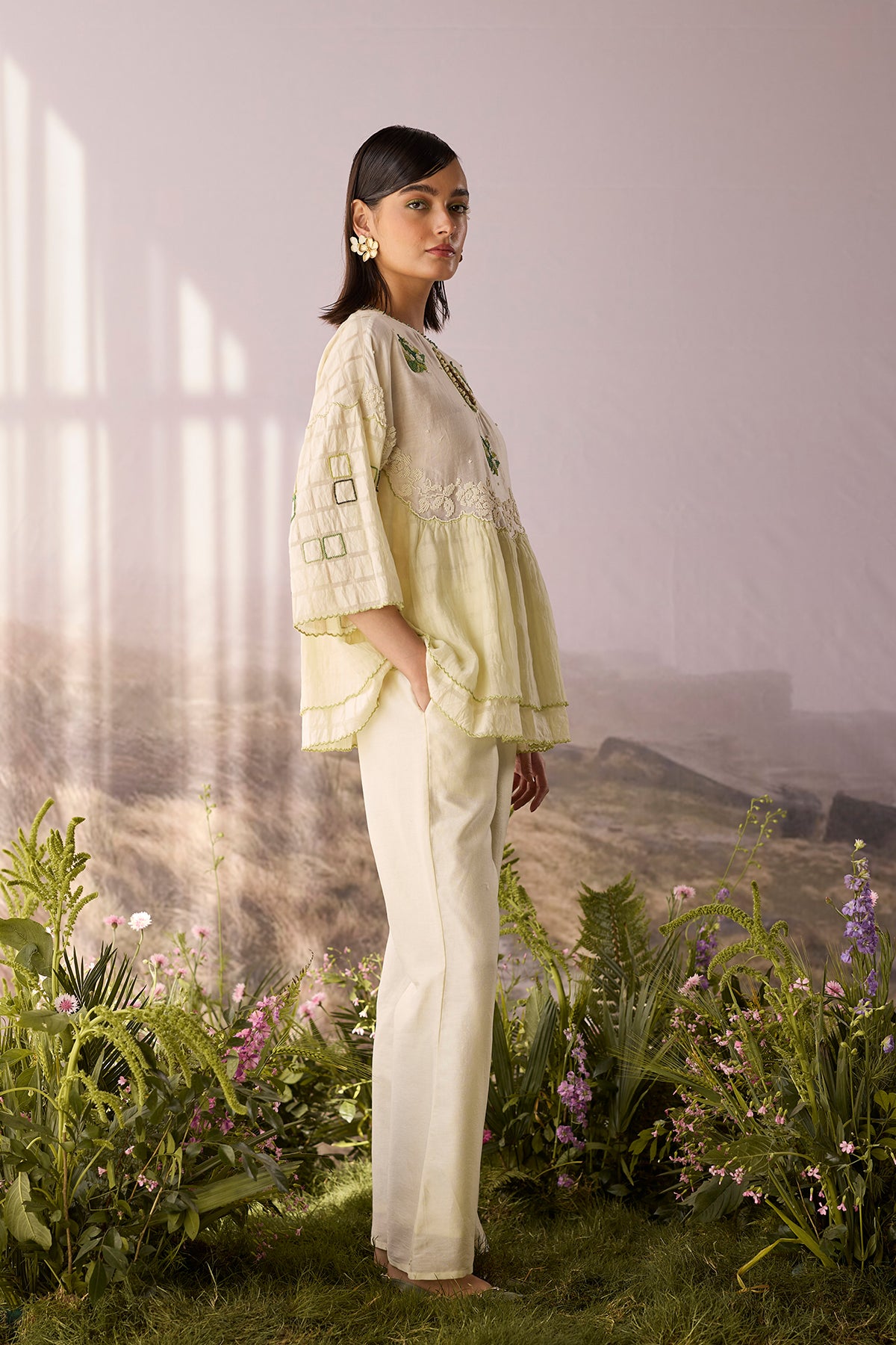 Moonlight Floral Gathered Top