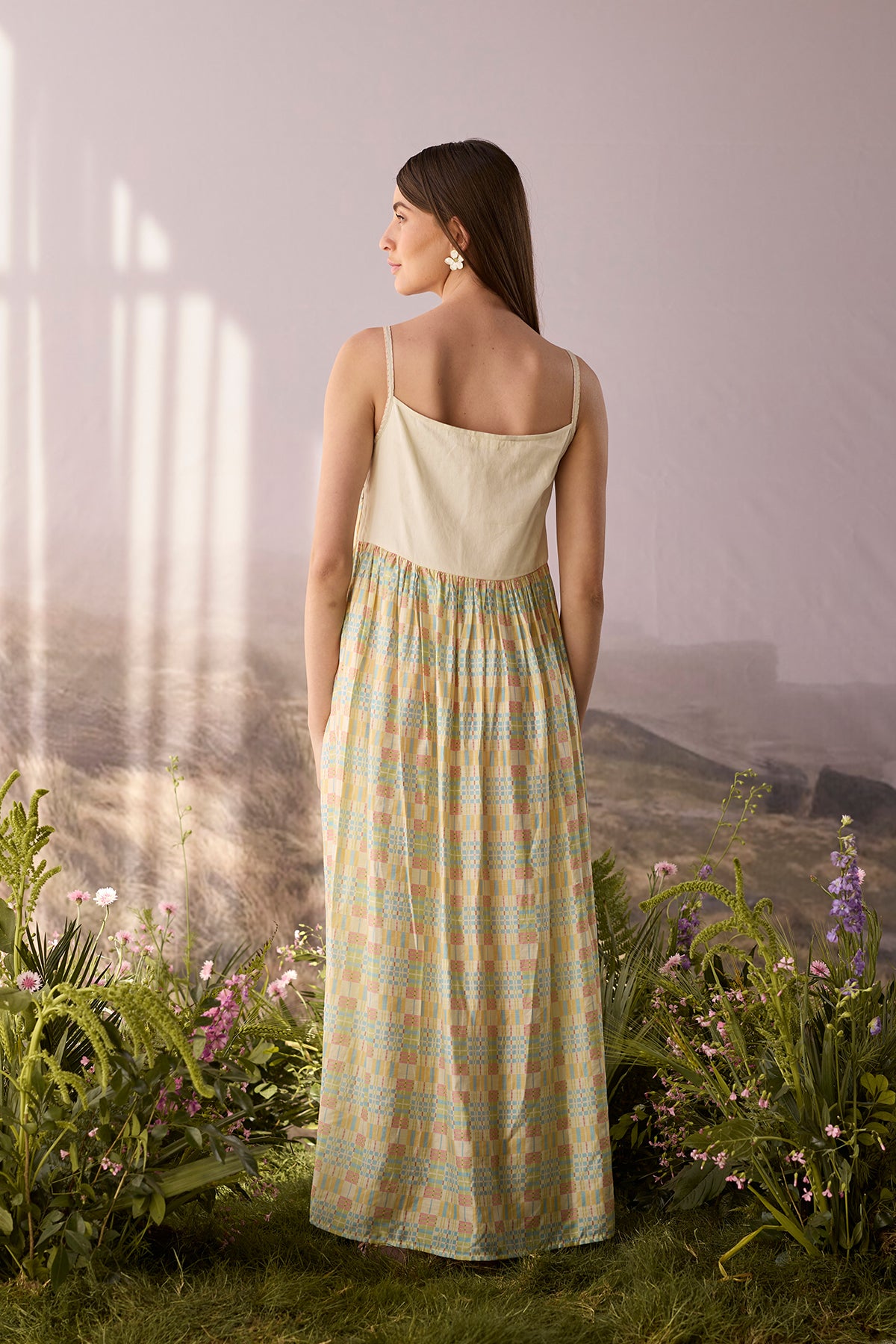 Moonlight Checkered Maxi Dress