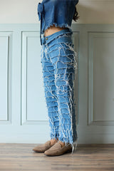 Denim Shredded Pants