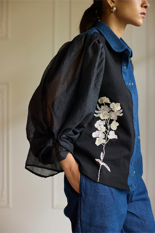 Denim Organza Shirt