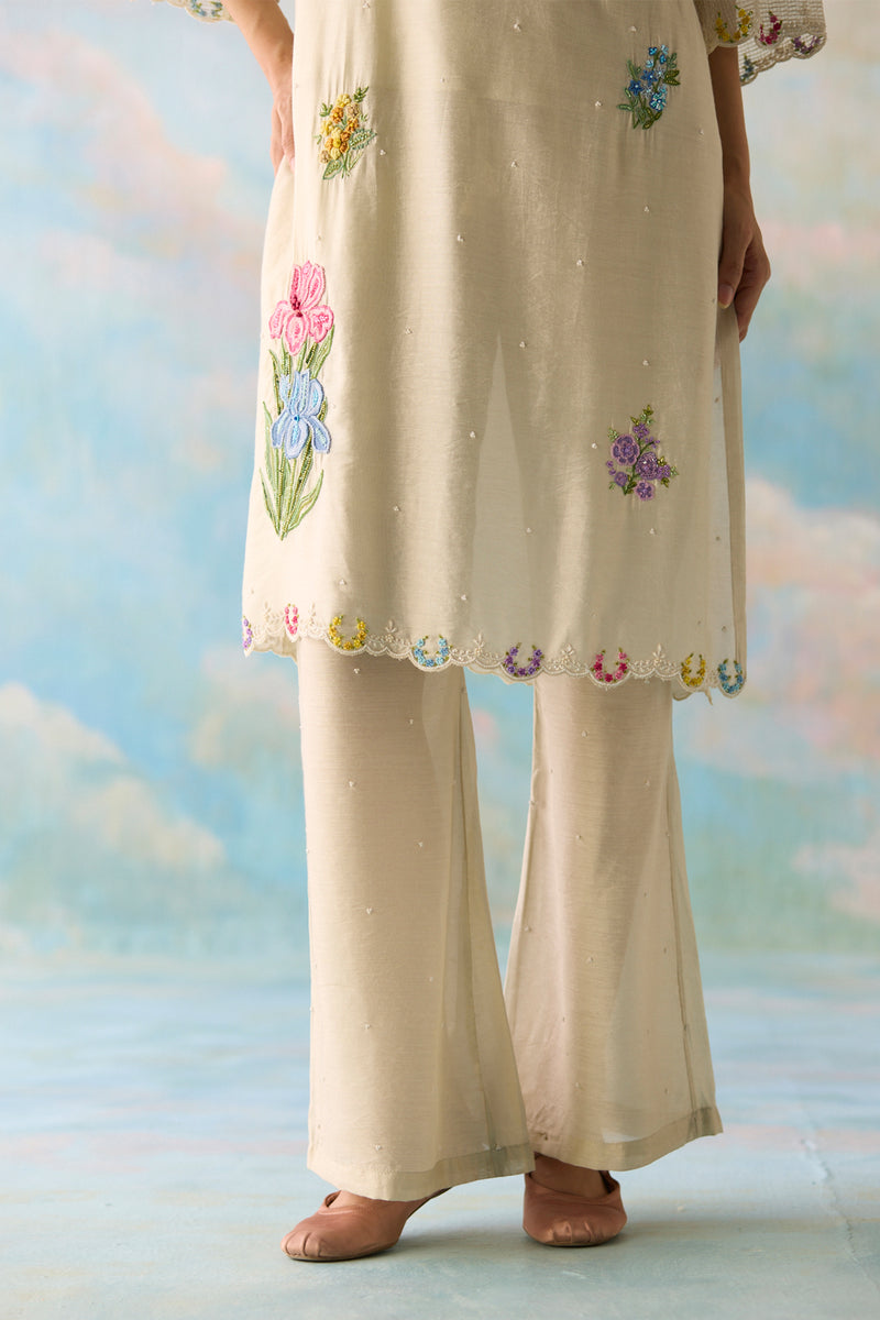 Ash Emboidered Kurta