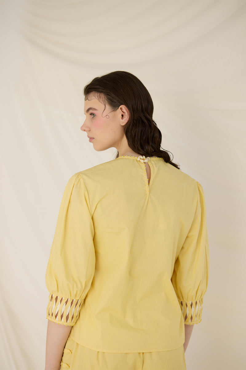 Citrine Pintuck Top