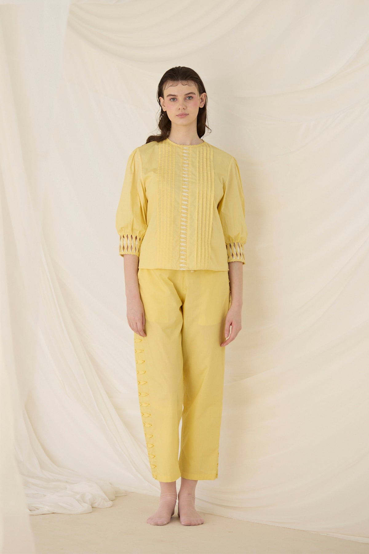 Citrine Pintuck Top