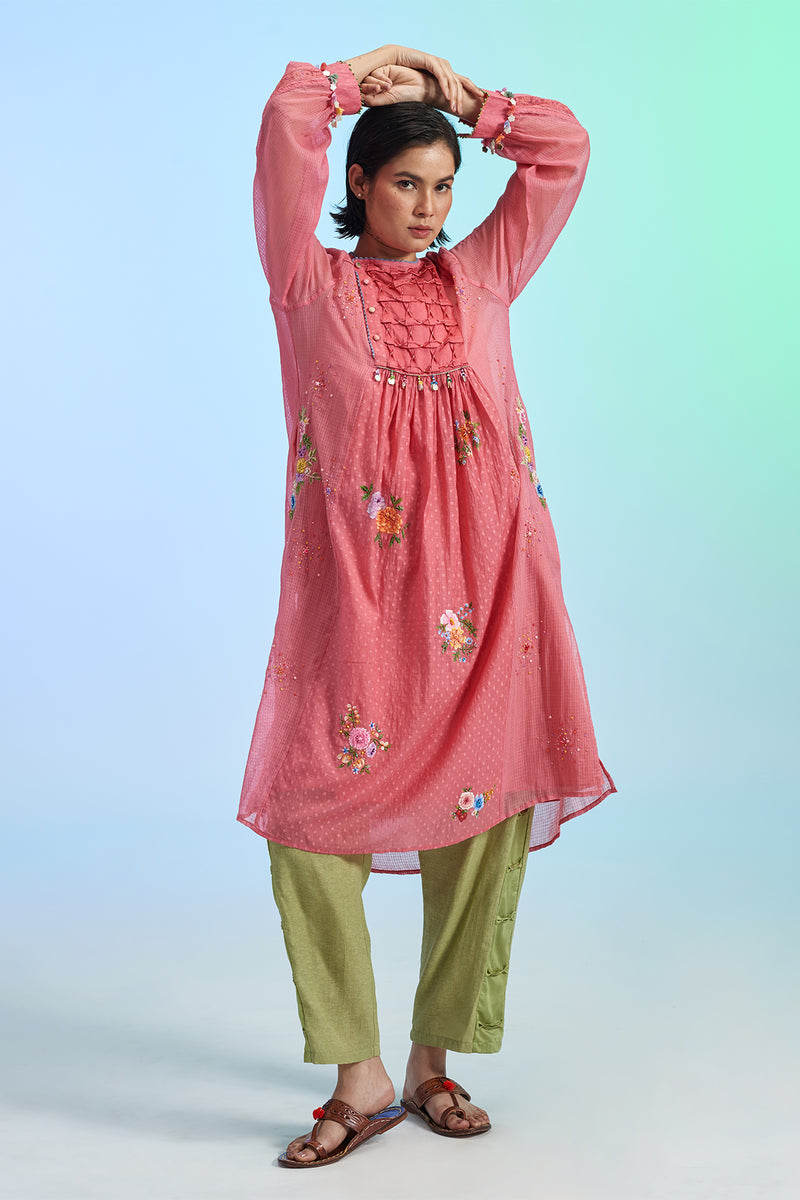 Chuski Embroidered Yoke Kurta