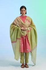 Chuski Embroidered Yoke Kurta Set