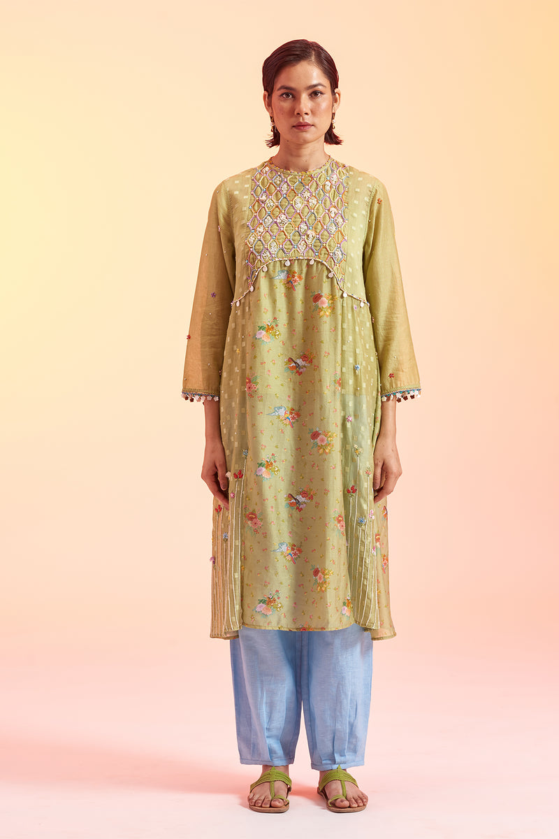 Panna Embroidered Kurta