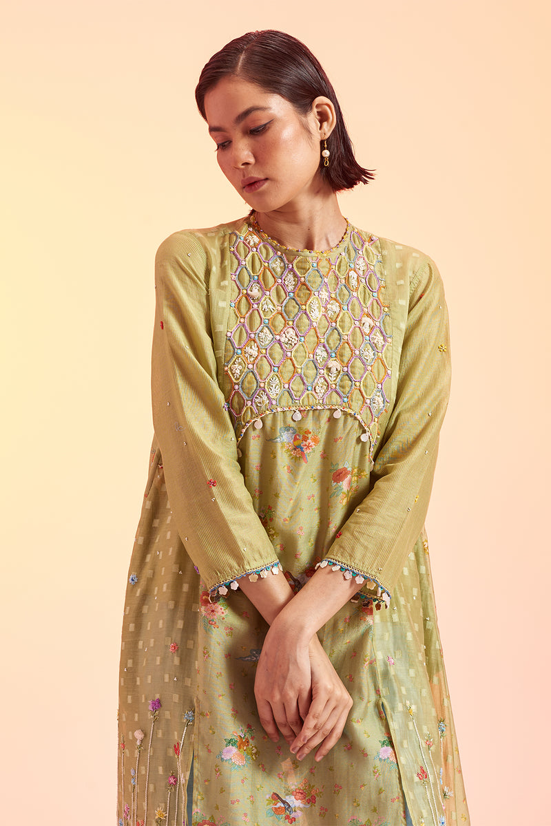 Panna Embroidered Kurta