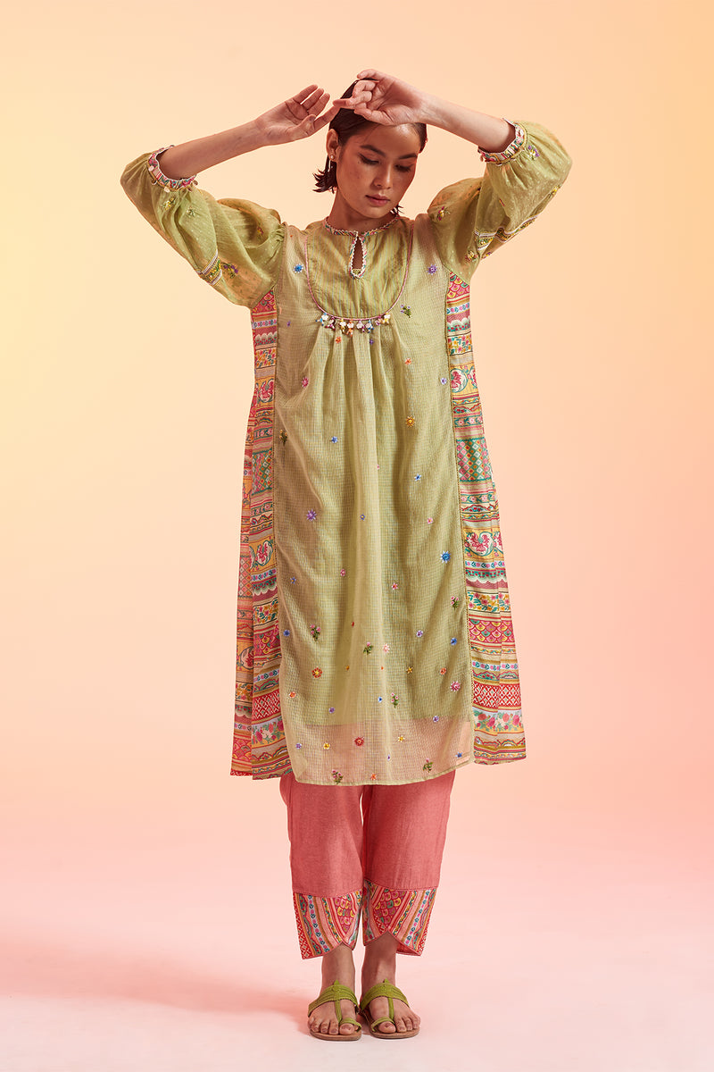 Panna Pintuck Yoke Kurta