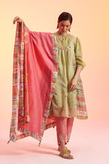 Panna Pintuck Yoke Kurta Set