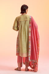 Panna Pintuck Yoke Kurta Set