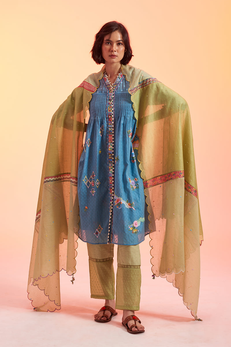 Patang Pintuck Kurta Set