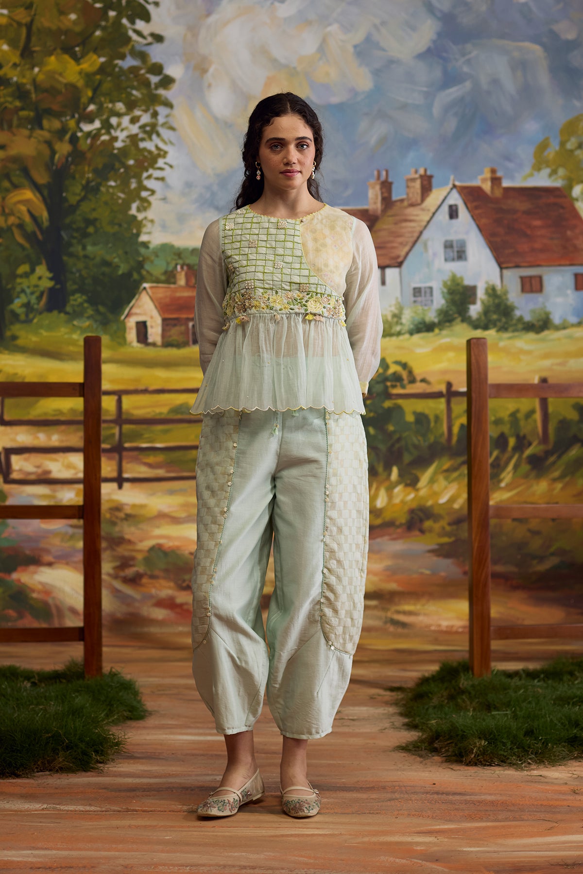 Meadow Chanderi Top