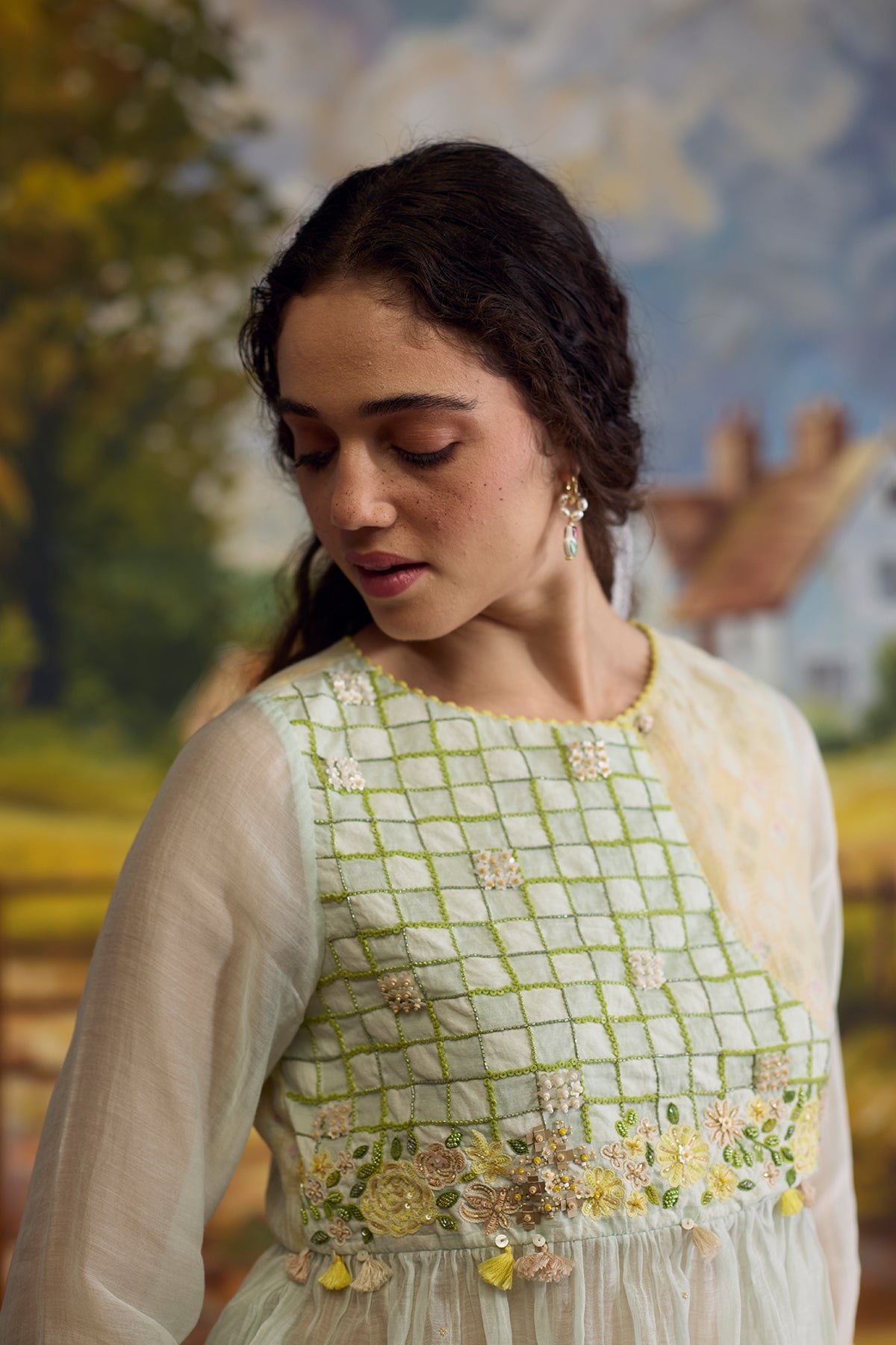 Meadow Chanderi Top