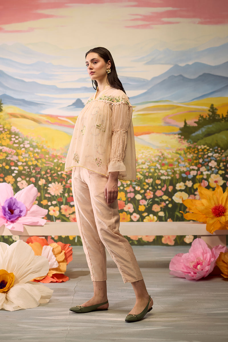 Sorbet Embroidered  Top