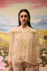 Sorbet Embroidered  Top