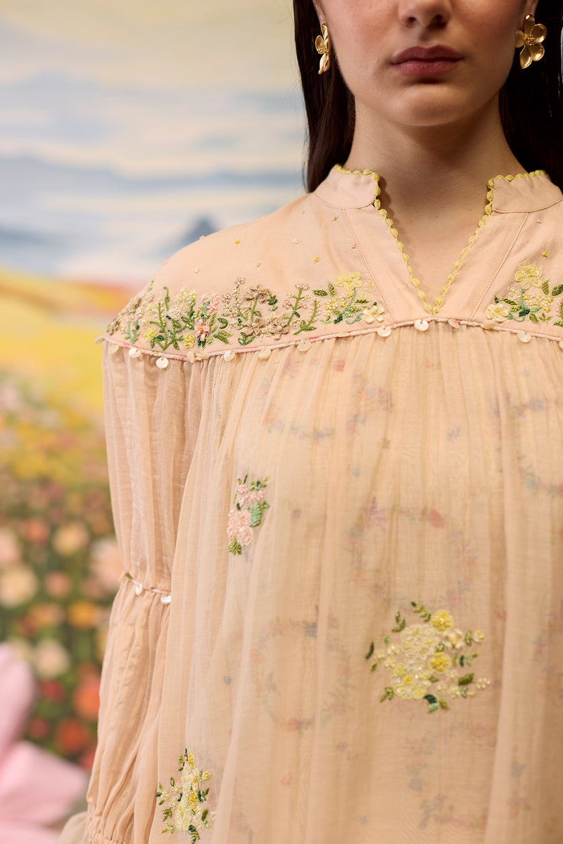 Sorbet Embroidered  Top
