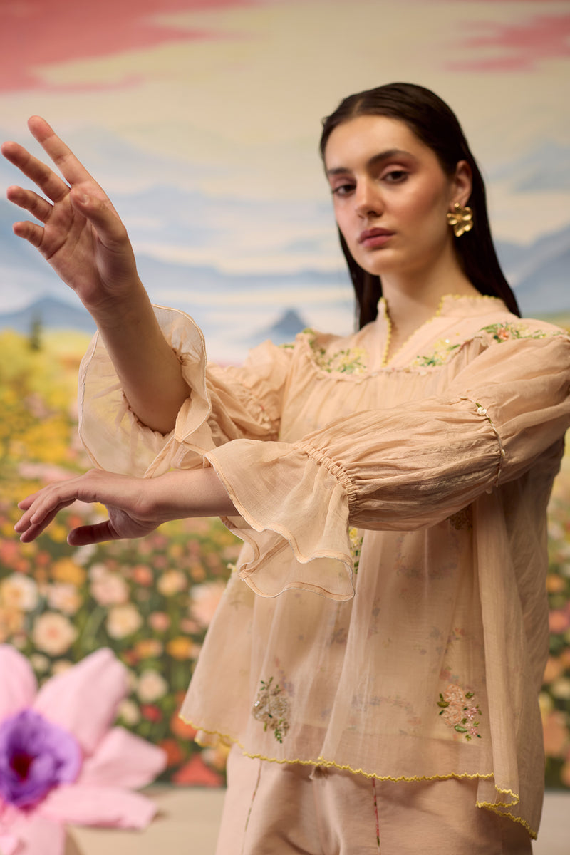 Sorbet Embroidered  Top