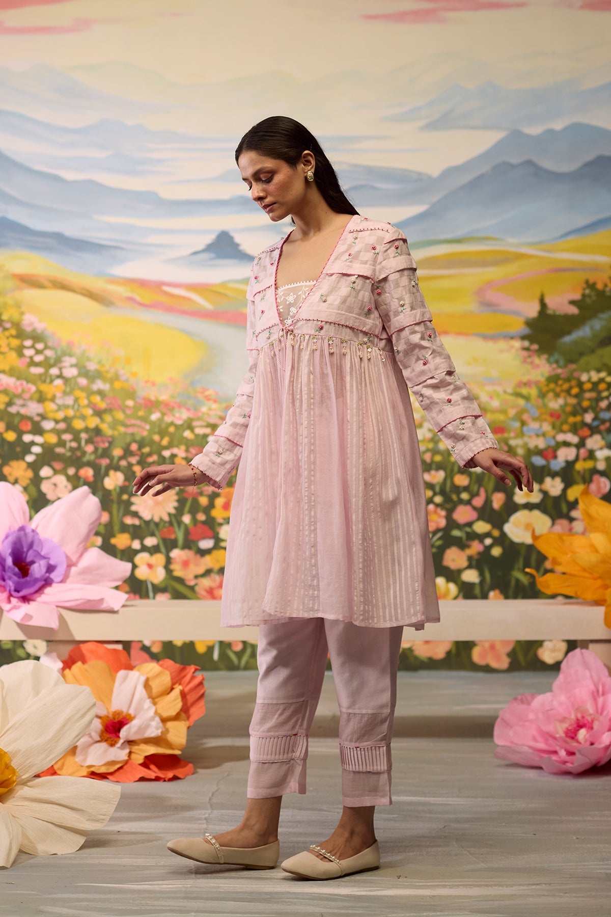 Lavender Gathered Kurta