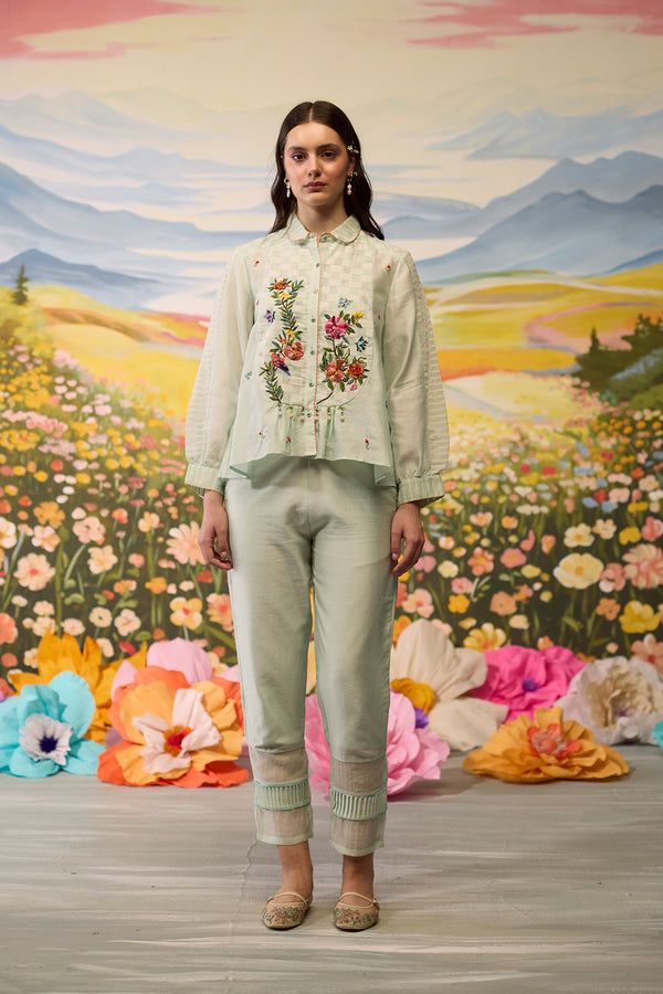 Meadow  Floral Embroidered Shirt