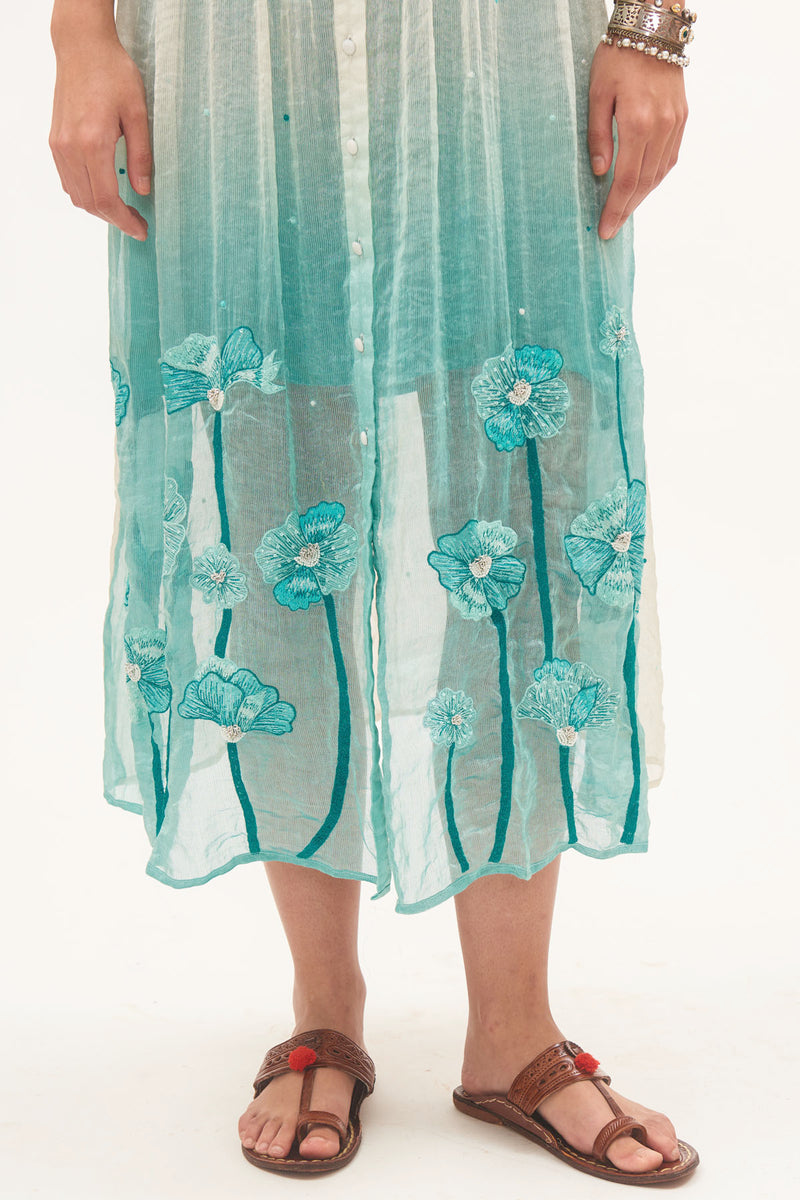 Jal Ombre Embroidered Dress