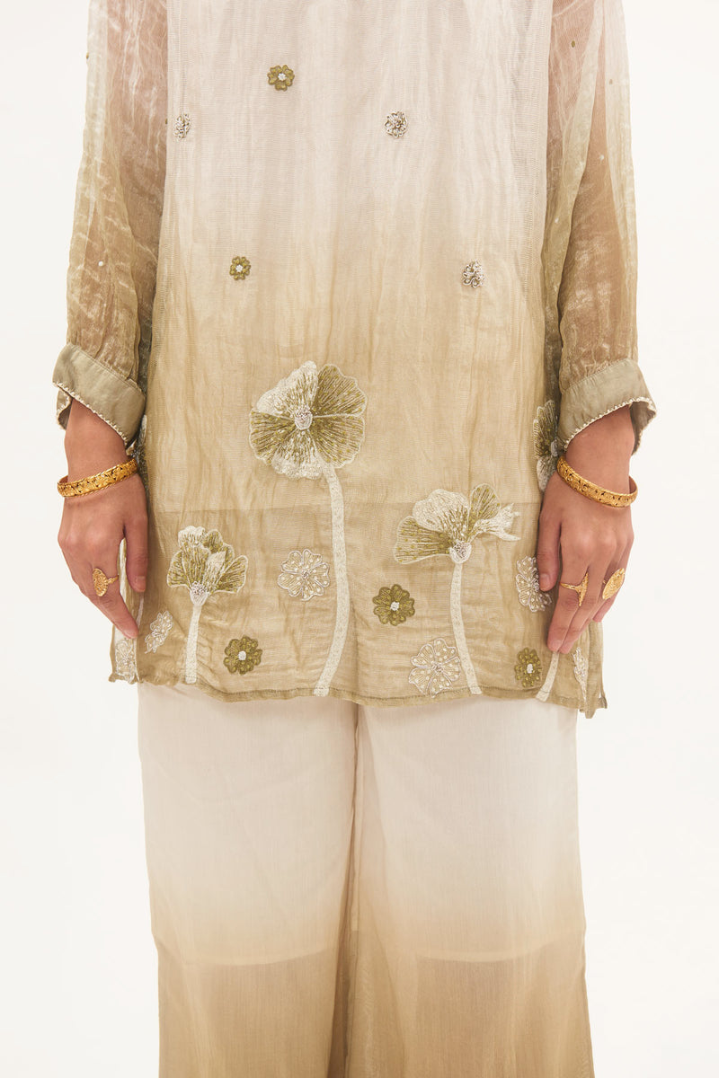 Pista Ombre Kurta Set