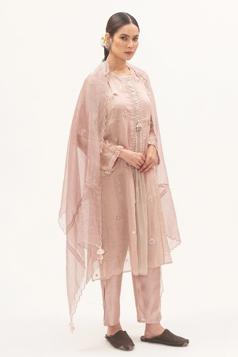 Cham Cham Tissue Kurta Set