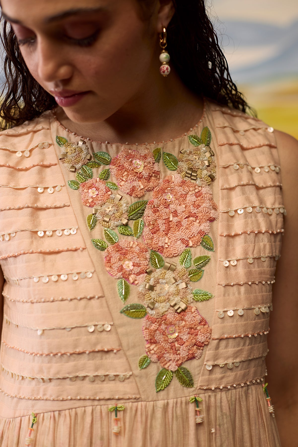 Sorbet Floral Beaded Dress