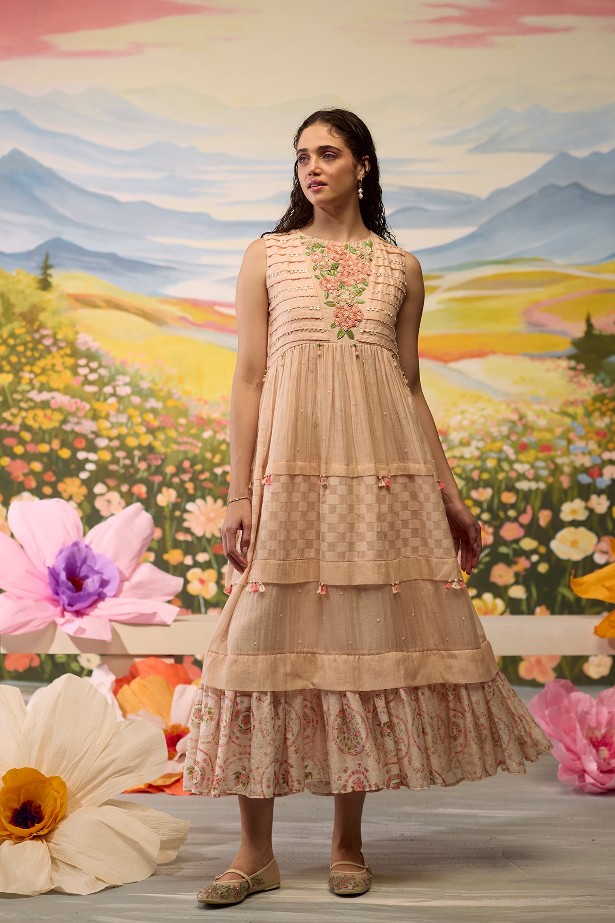 Sorbet Floral Beaded Dress