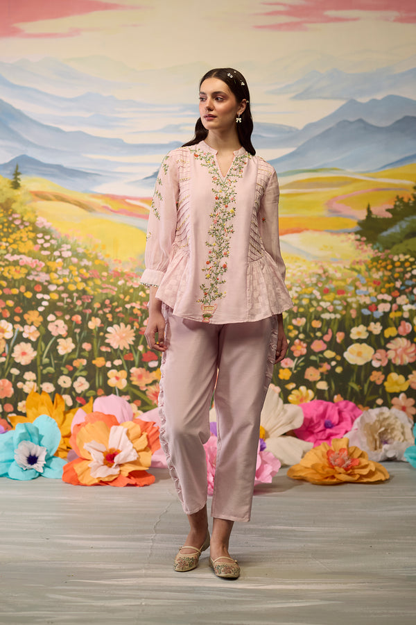 Lavender Embroidered Top